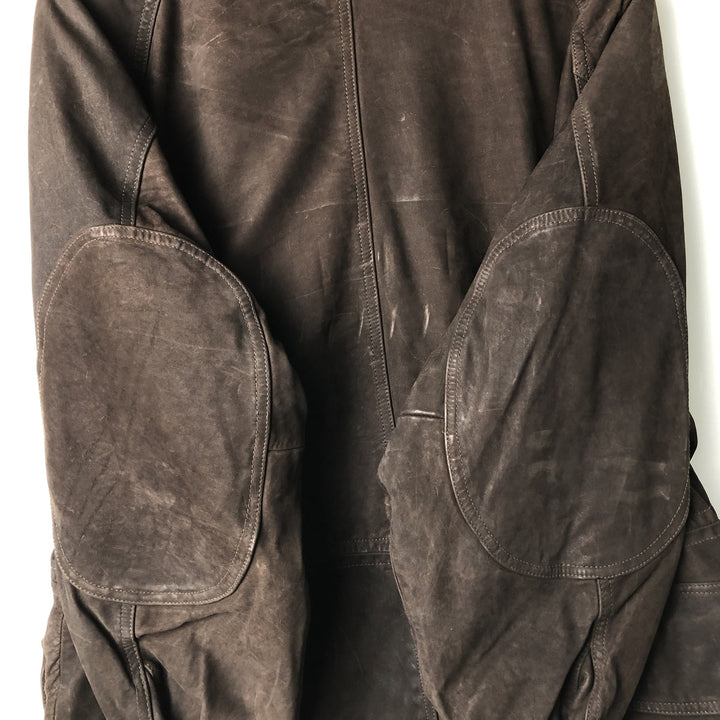 90'S Nautica Leather Jacket, Men's Size XL, Vintage genuine leather brown type Vintage Second Hand