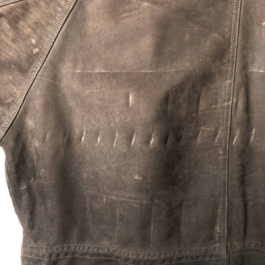 90'S Nautica Leather Jacket, Men's Size XL, Vintage genuine leather brown type Vintage Second Hand