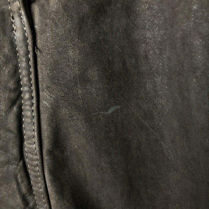 90'S Nautica Leather Jacket, Men's Size XL, Vintage genuine leather brown type Vintage Second Hand