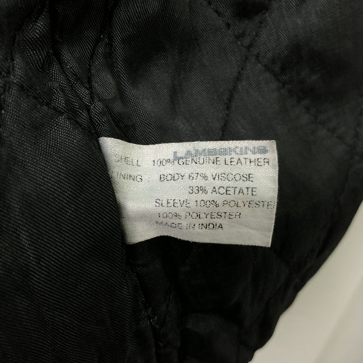 Pierre Cardin padded leather jacket, men's size L genuine leather black type Vintage Second Hand
