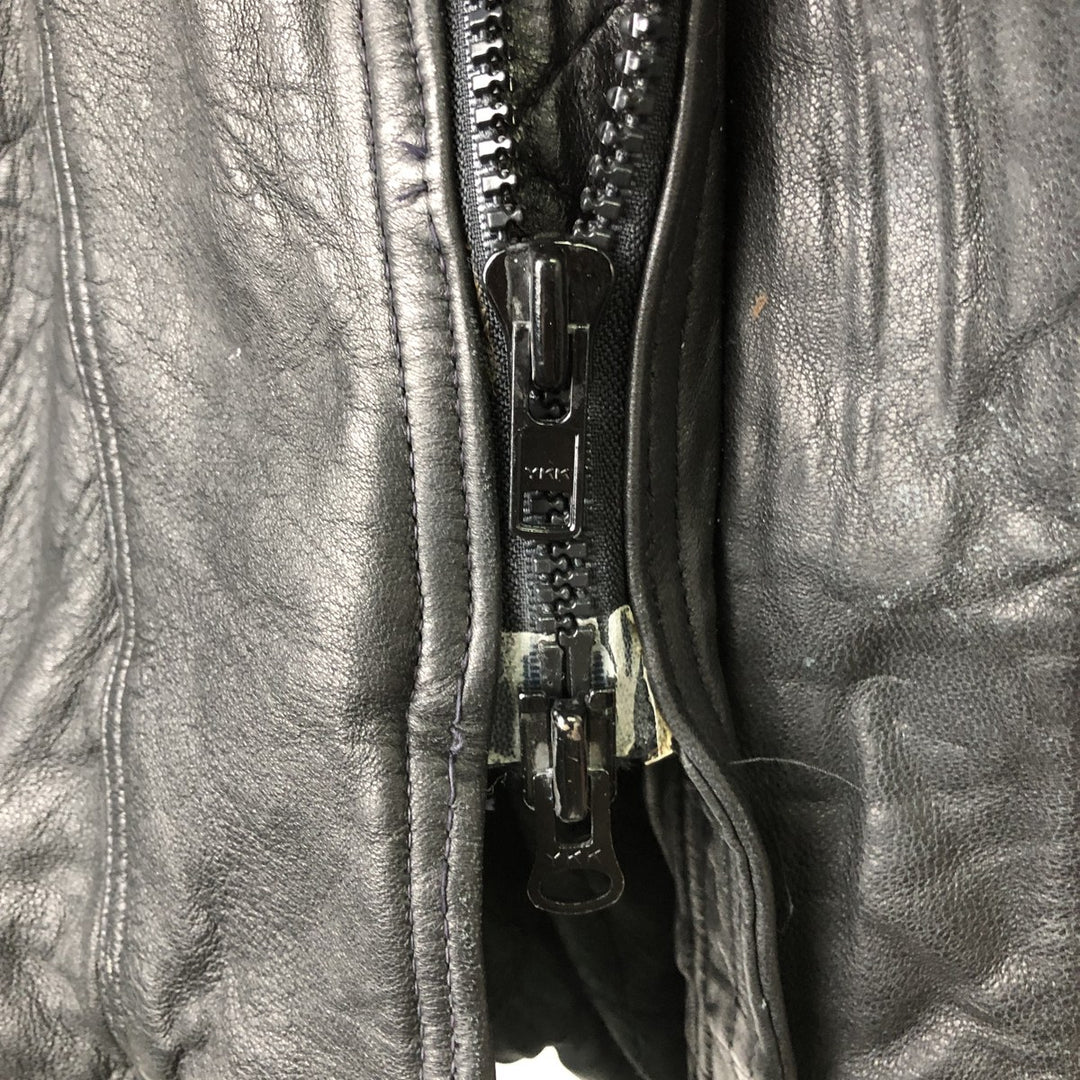 Pierre Cardin padded leather jacket, men's size L genuine leather black type Vintage Second Hand