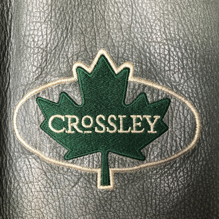 Vintage '90'S Roots padded all-leather varsity jacket, made in Canada, men's size XL genuine leather Khaki type Vintage Second Hand