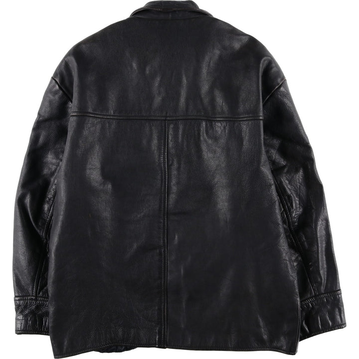 SAK Shakeel International Leather Jacket, Men's Size L genuine leather black type Vintage Second Hand