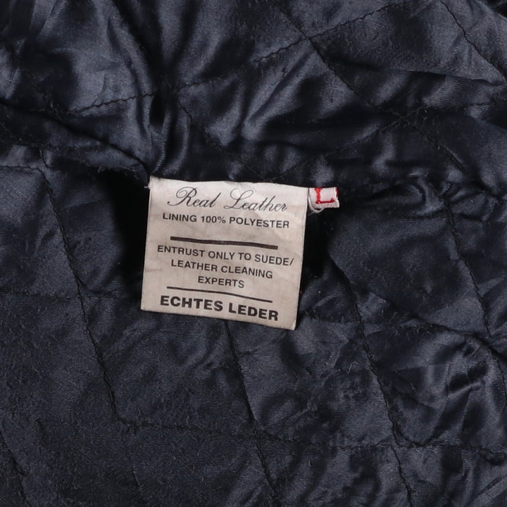 SAK Shakeel International Leather Jacket, Men's Size L genuine leather black type Vintage Second Hand