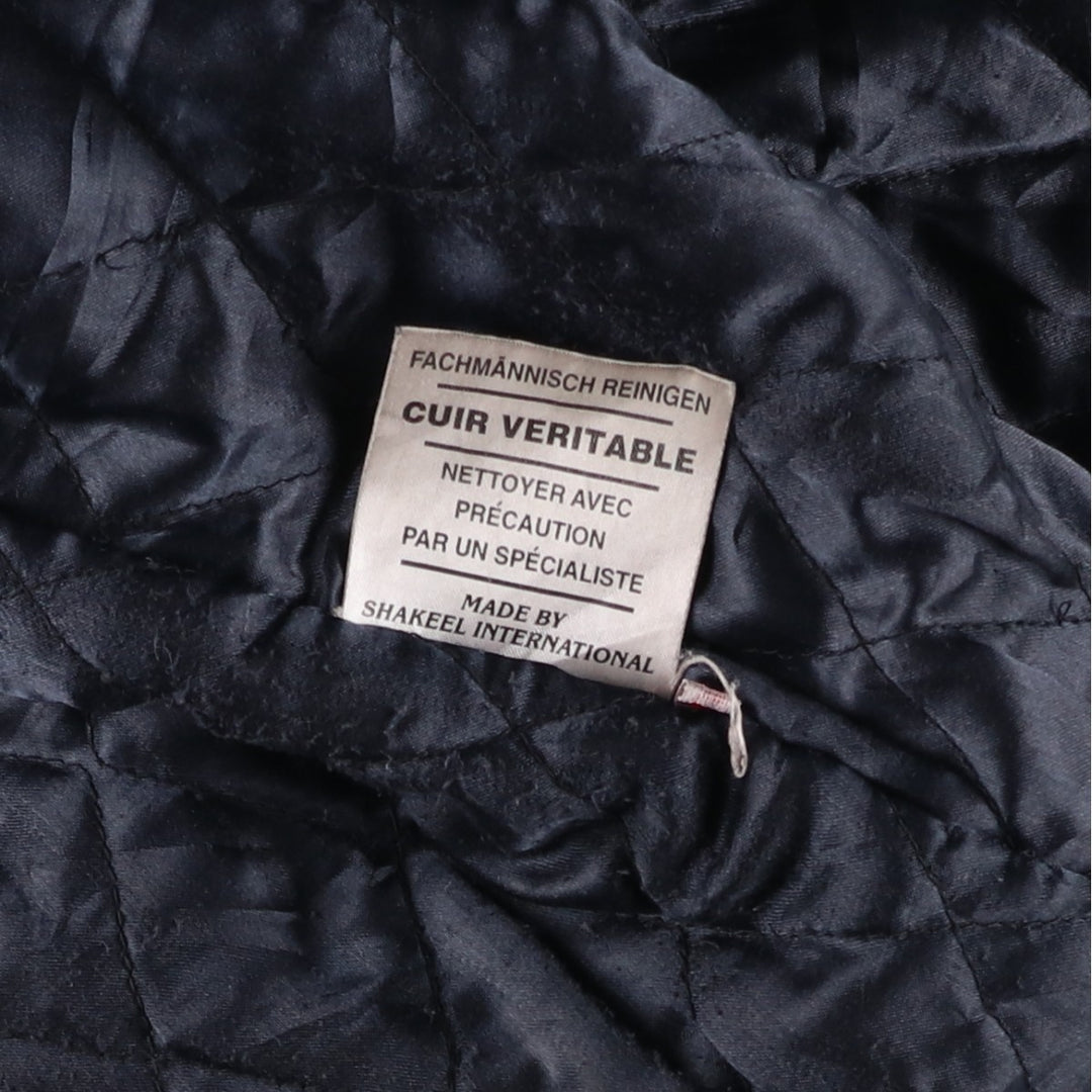 SAK Shakeel International Leather Jacket, Men's Size L genuine leather black type Vintage Second Hand