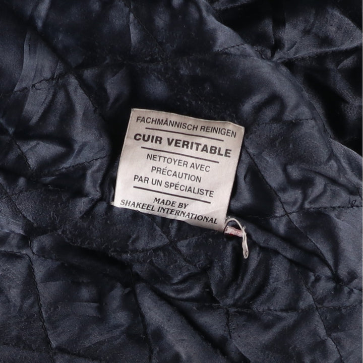 SAK Shakeel International Leather Jacket, Men's Size L genuine leather black type Vintage Second Hand
