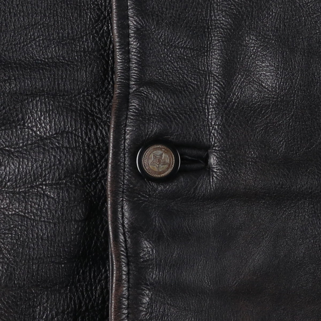 SAK Shakeel International Leather Jacket, Men's Size L genuine leather black type Vintage Second Hand
