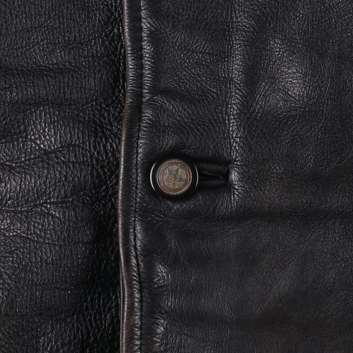 SAK Shakeel International Leather Jacket, Men's Size L genuine leather black type Vintage Second Hand