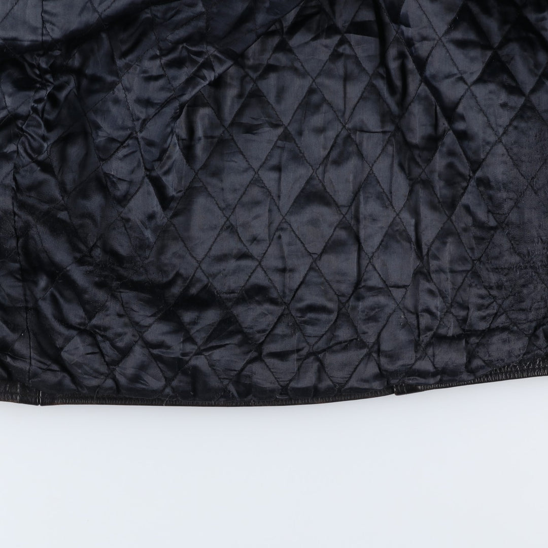 SAK Shakeel International Leather Jacket, Men's Size L genuine leather black type Vintage Second Hand
