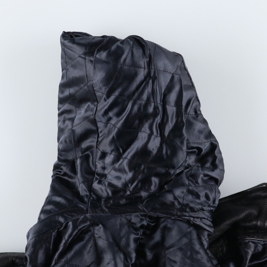 SAK Shakeel International Leather Jacket, Men's Size L genuine leather black type Vintage Second Hand