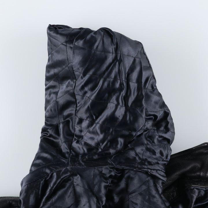 SAK Shakeel International Leather Jacket, Men's Size L genuine leather black type Vintage Second Hand