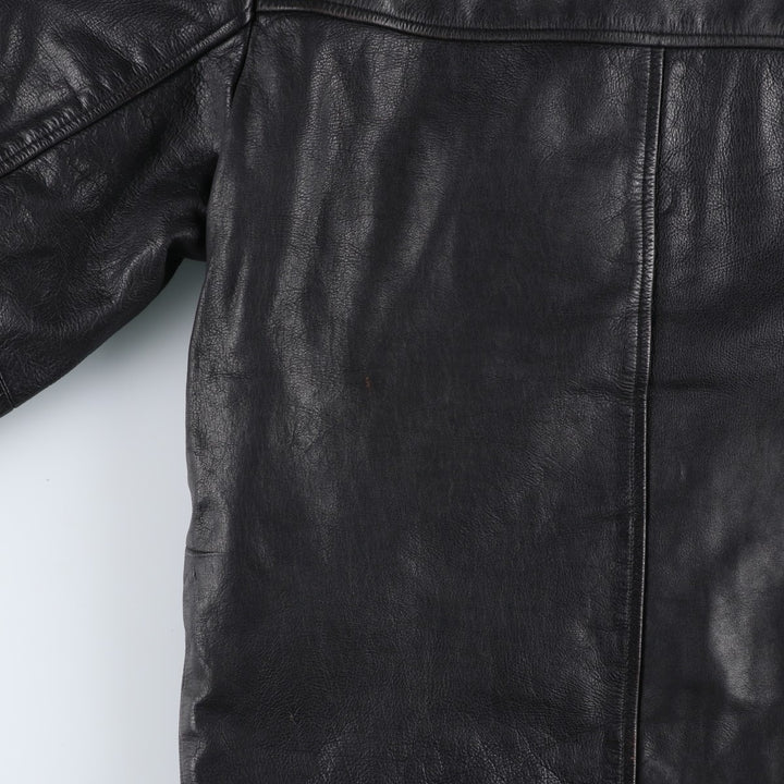 SAK Shakeel International Leather Jacket, Men's Size L genuine leather black type Vintage Second Hand