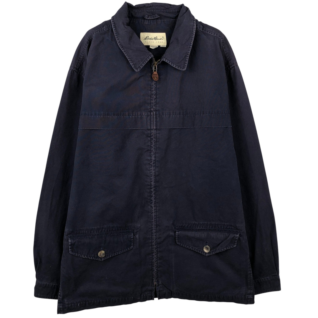 Eddie Bauer Cotton Jacket, Men's Size L cotton navy blue type Vintage Second Hand