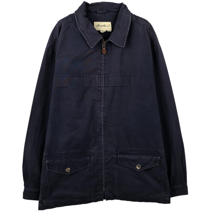 Eddie Bauer Cotton Jacket, Men's Size L cotton navy blue type Vintage Second Hand