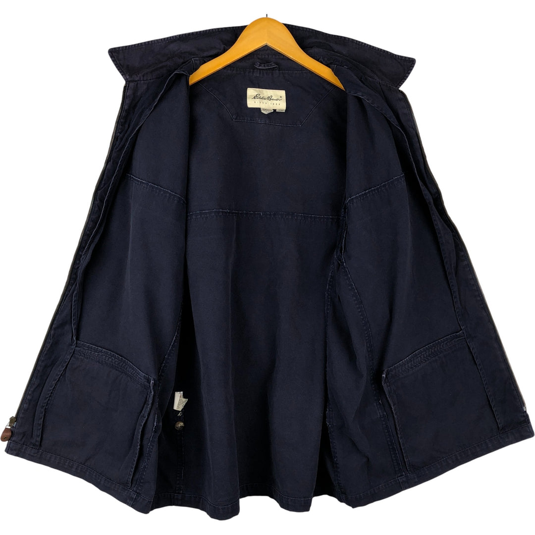 Eddie Bauer Cotton Jacket, Men's Size L cotton navy blue type Vintage Second Hand