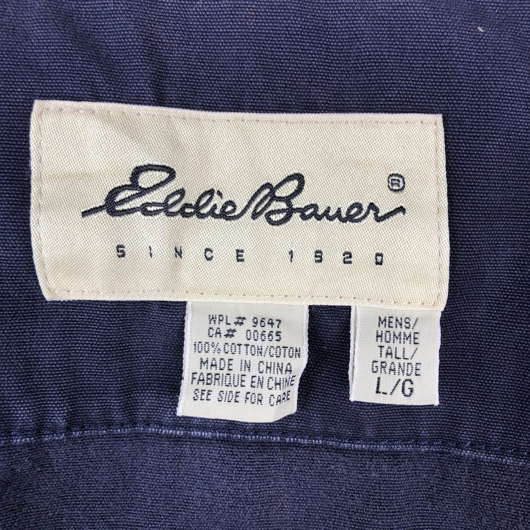 Eddie Bauer Cotton Jacket, Men's Size L cotton navy blue type Vintage Second Hand