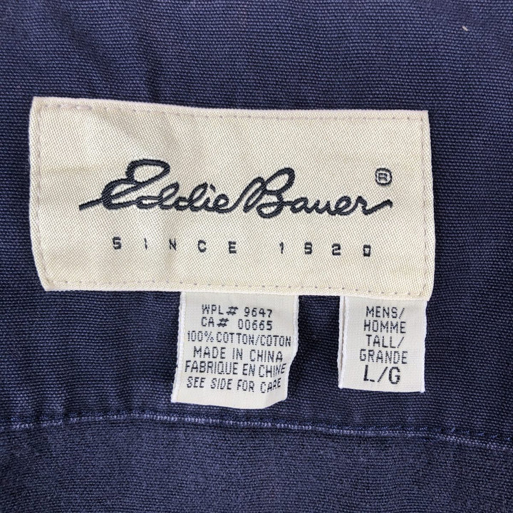 Eddie Bauer Cotton Jacket, Men's Size L cotton navy blue type Vintage Second Hand
