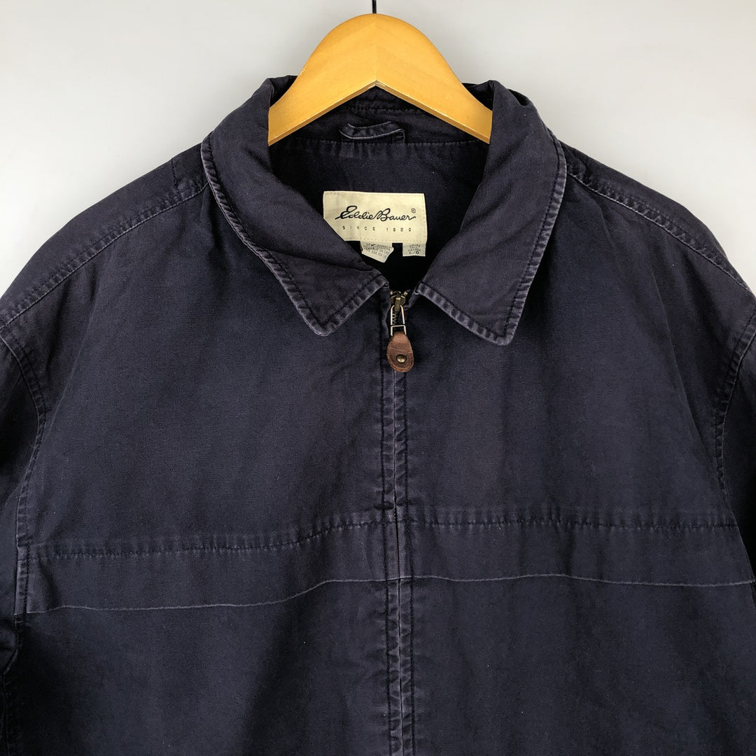 Eddie Bauer Cotton Jacket, Men's Size L cotton navy blue type Vintage Second Hand