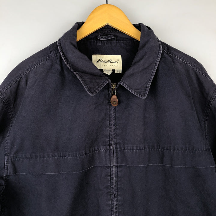 Eddie Bauer Cotton Jacket, Men's Size L cotton navy blue type Vintage Second Hand