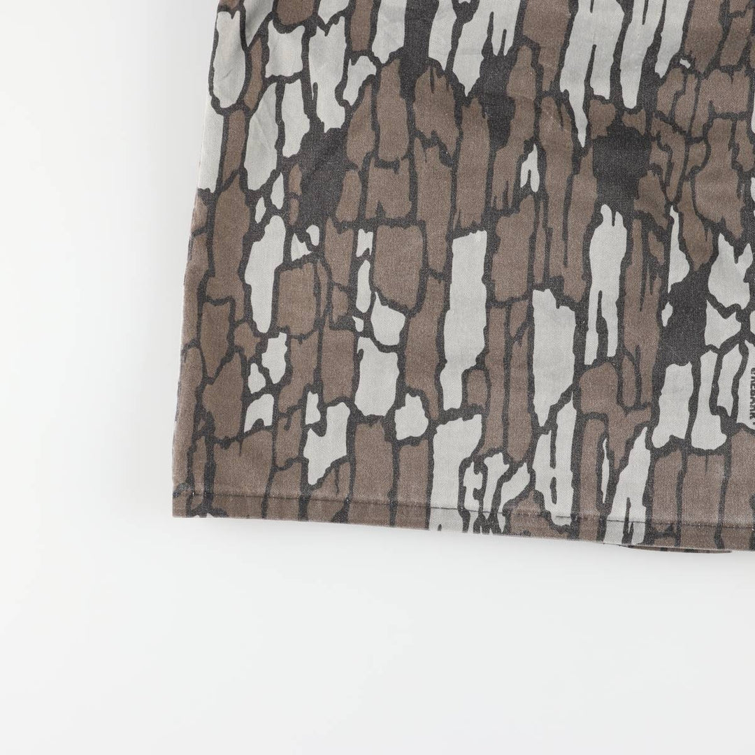Vintage Treebark Camo Hunting Shirt Jacket, Made in the USA, Men's Size XXL polyester brown type Vintage Second Hand