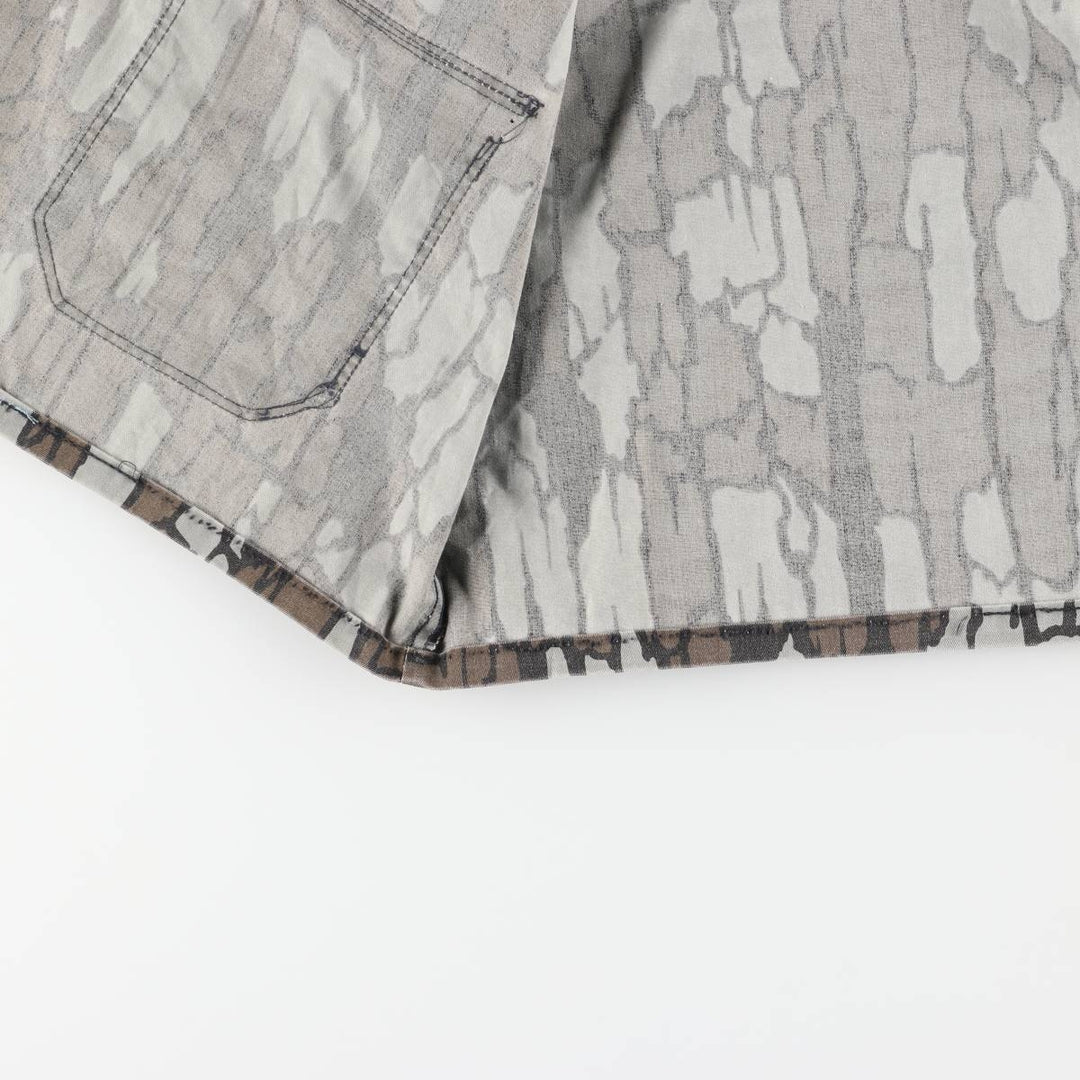 Vintage Treebark Camo Hunting Shirt Jacket, Made in the USA, Men's Size XXL polyester brown type Vintage Second Hand