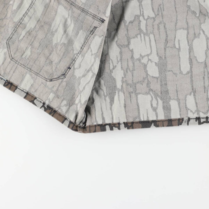Vintage Treebark Camo Hunting Shirt Jacket, Made in the USA, Men's Size XXL polyester brown type Vintage Second Hand