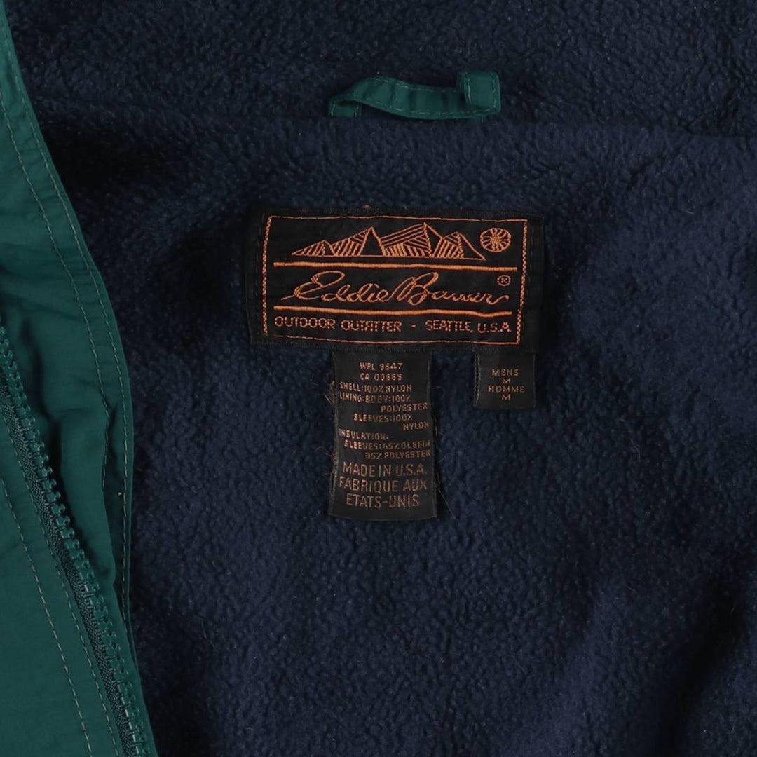 Vintage 80s-90'S Eddie Bauer WINDFOIL padded puffer jacket, Made in USA, Men's Medium Nylon green type Vintage Second Hand