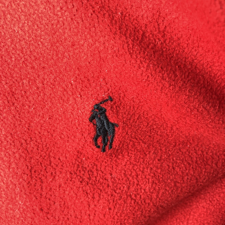 Ralph Lauren POLO by Ralph Lauren Half-Zip Fleece Pullover, Men's Size Medium polyester red type Vintage Second Hand
