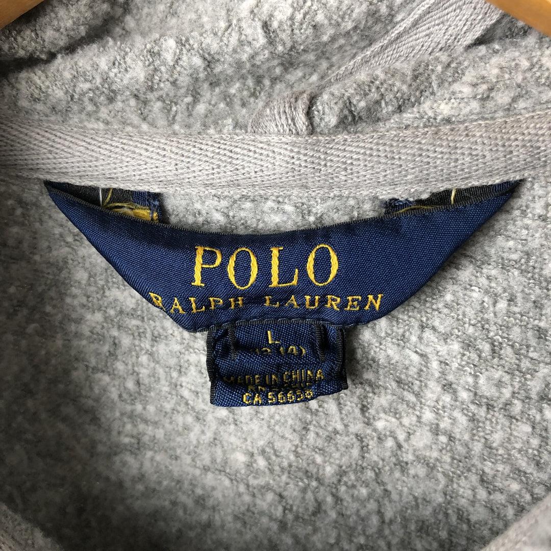 Ralph Lauren POLO RALPH LAUREN full-zip sweatshirt hoodie, women's size L cotton gray type Vintage Second Hand