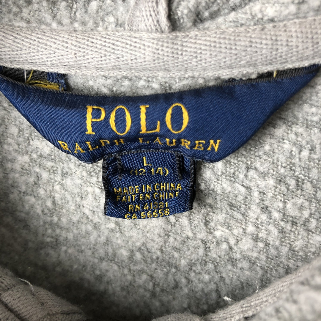 Ralph Lauren POLO RALPH LAUREN full-zip sweatshirt hoodie, women's size L cotton gray type Vintage Second Hand