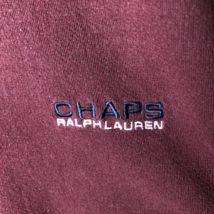 90'S Vintage Ralph Lauren Chaps V-neck Long Sleeve T-Shirt, Men's XL cotton burgundy type Vintage Second Hand