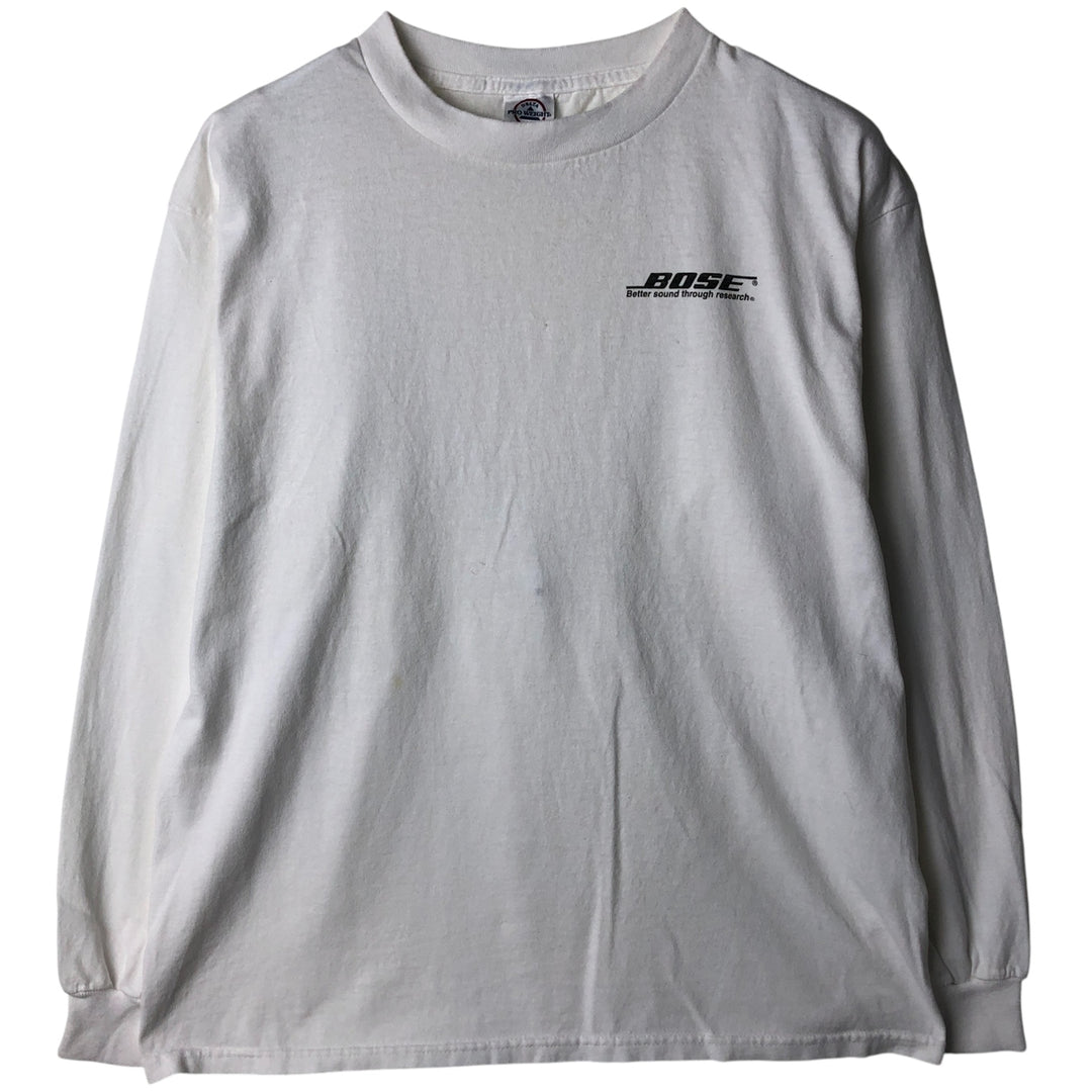 Delta Bose Advertising Long Sleeve T-Shirt, Men's Size L cotton black type Vintage Second Hand