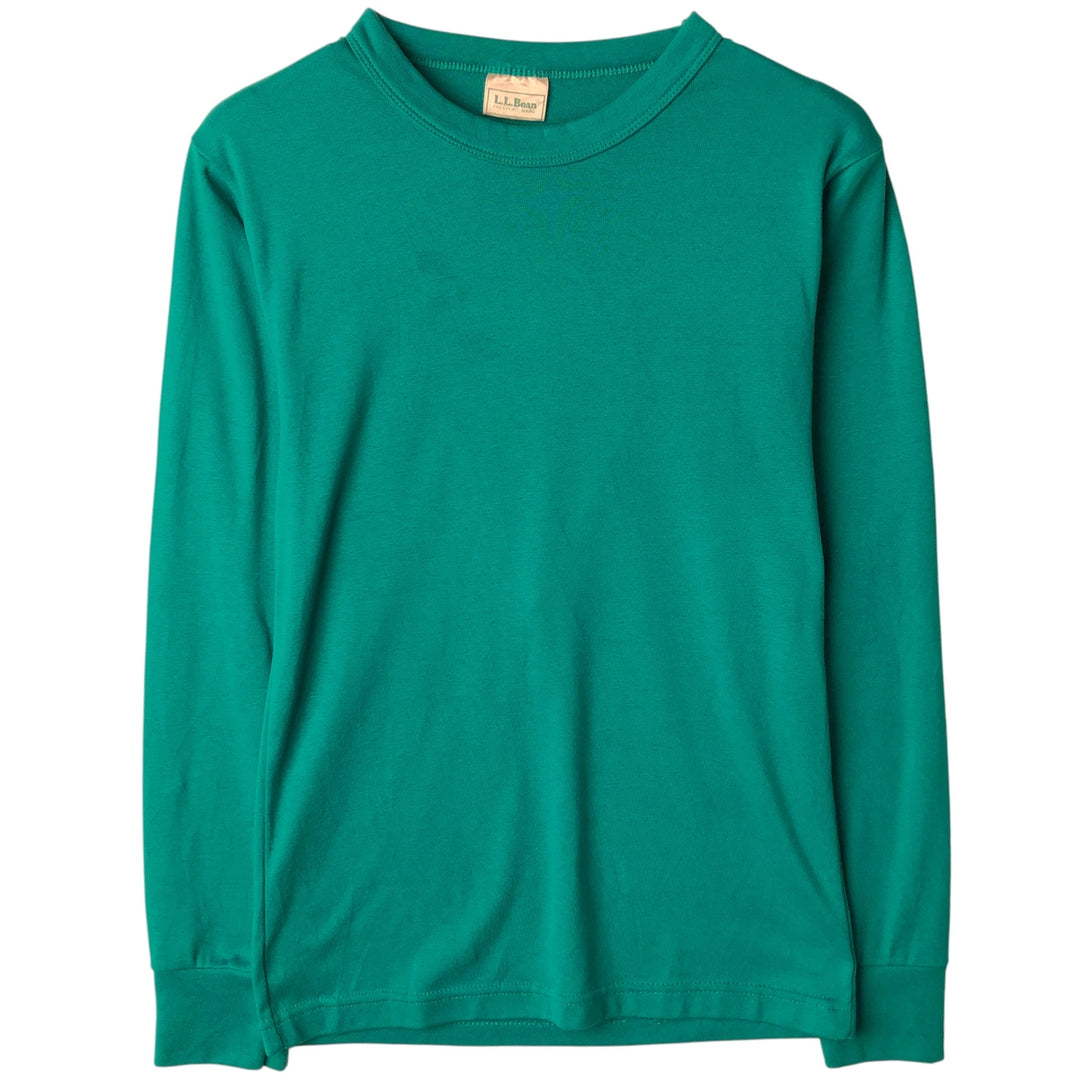 90s-00'S Vintage LLBean Long Sleeve T-Shirt, Made in USA, Men's Size Medium Polyurethane turquoise blue Vintage Second Hand