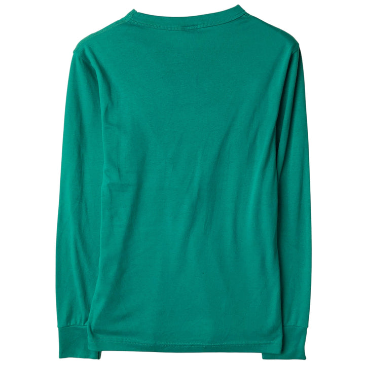 90s-00'S Vintage LLBean Long Sleeve T-Shirt, Made in USA, Men's Size Medium Polyurethane turquoise blue Vintage Second Hand