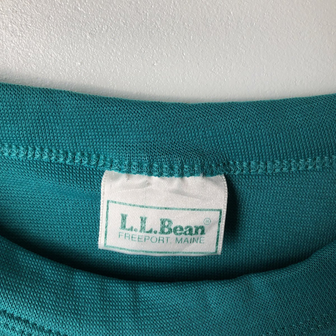 90s-00'S Vintage LLBean Long Sleeve T-Shirt, Made in USA, Men's Size Medium Polyurethane turquoise blue Vintage Second Hand