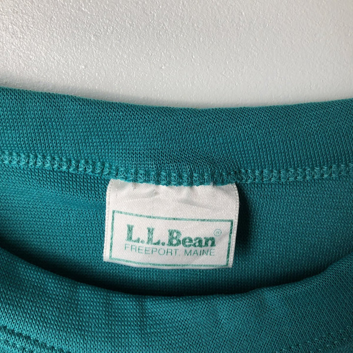 90s-00'S Vintage LLBean Long Sleeve T-Shirt, Made in USA, Men's Size Medium Polyurethane turquoise blue Vintage Second Hand