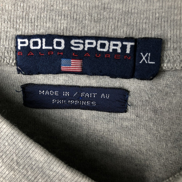 Vintage 90'S Ralph Lauren POLO SPORT Henley-neck long-sleeved T-shirt, size XL, men's unclear gray type Vintage Second Hand