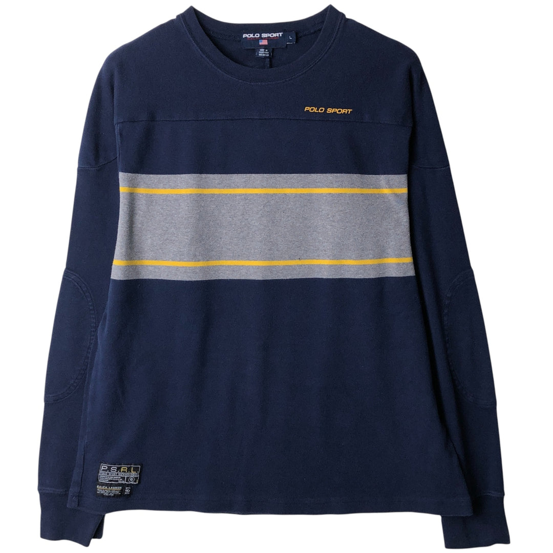Vintage 90'S Ralph Lauren POLO SPORT long-sleeved T-shirt, size L, men's cotton navy blue type Vintage Second Hand