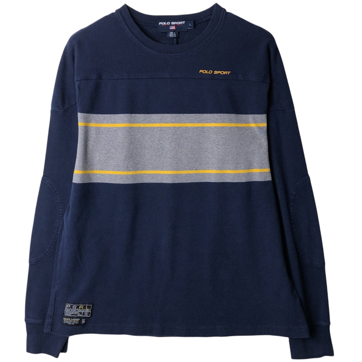 Vintage 90'S Ralph Lauren POLO SPORT long-sleeved T-shirt, size L, men's cotton navy blue type Vintage Second Hand