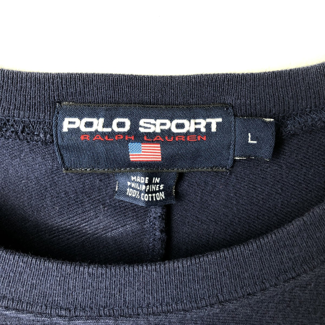 Vintage 90'S Ralph Lauren POLO SPORT long-sleeved T-shirt, size L, men's cotton navy blue type Vintage Second Hand