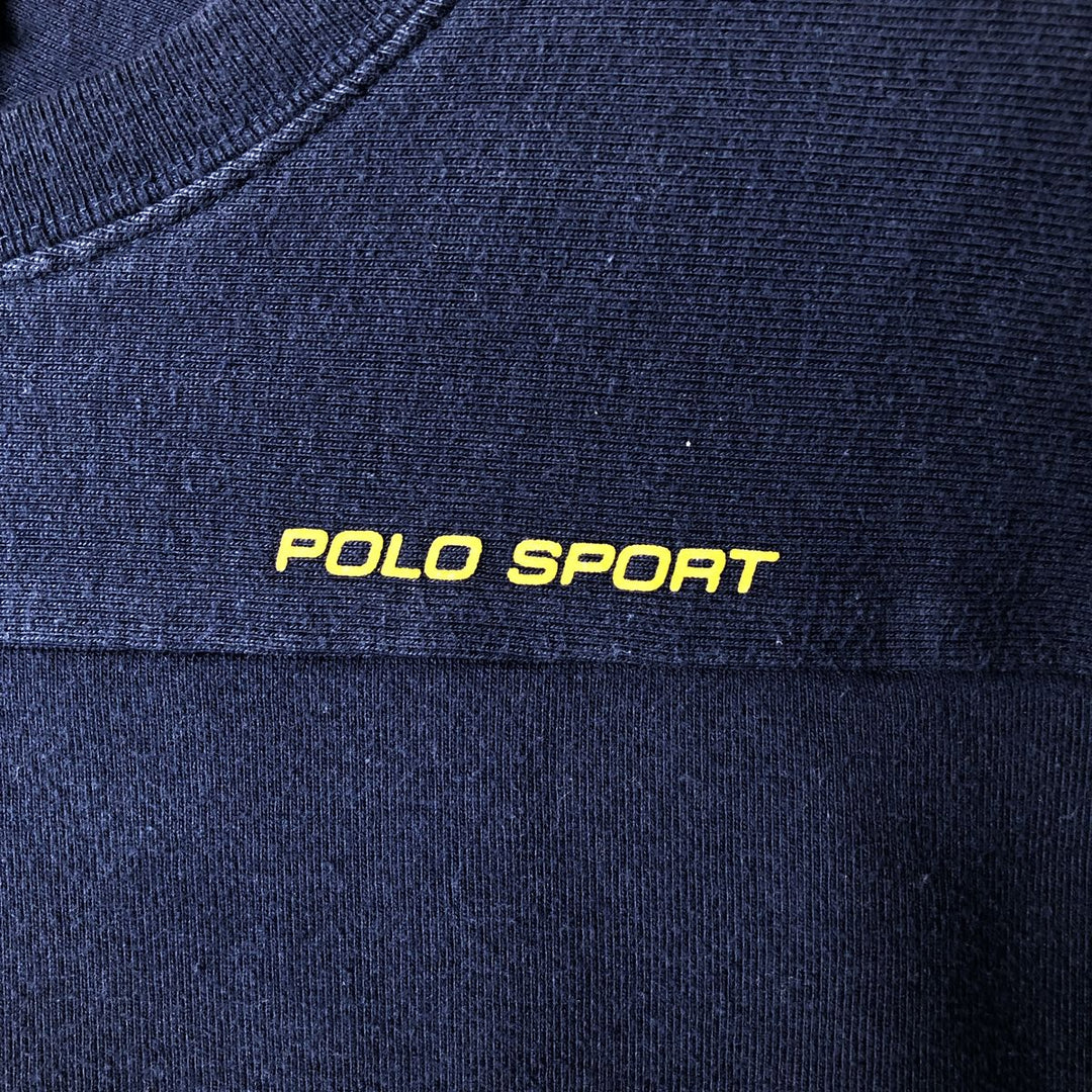 Vintage 90'S Ralph Lauren POLO SPORT long-sleeved T-shirt, size L, men's cotton navy blue type Vintage Second Hand