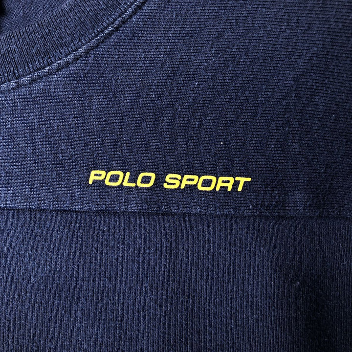 Vintage 90'S Ralph Lauren POLO SPORT long-sleeved T-shirt, size L, men's cotton navy blue type Vintage Second Hand