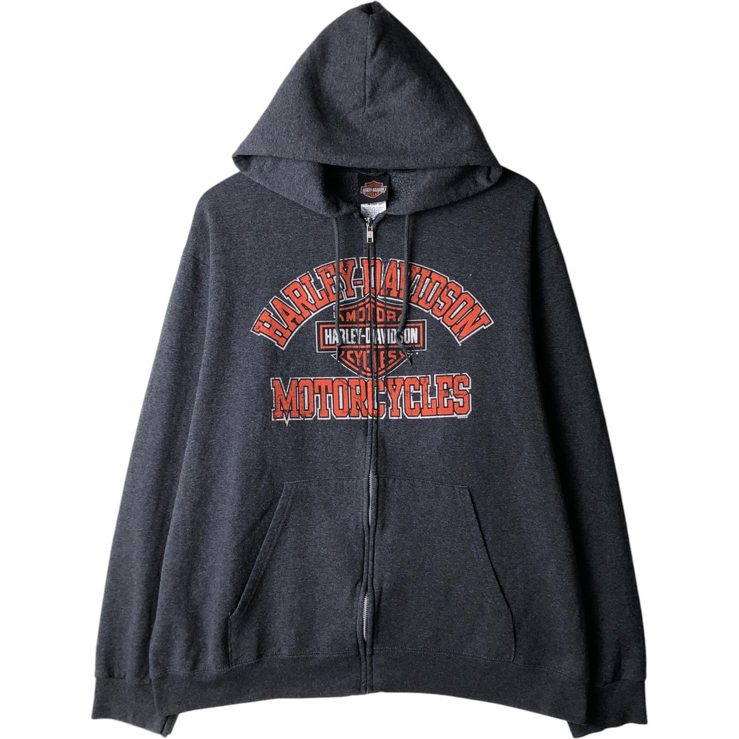 Harley-Davidson Full-Zip Sweatshirt, Men's XL cotton Charcoal Vintage Second Hand