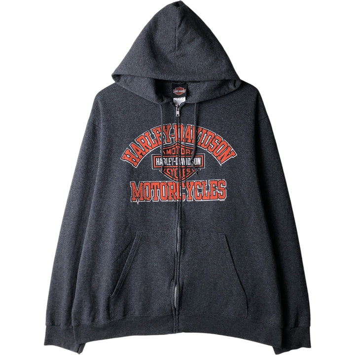 Harley-Davidson Full-Zip Sweatshirt, Men's XL cotton Charcoal Vintage Second Hand