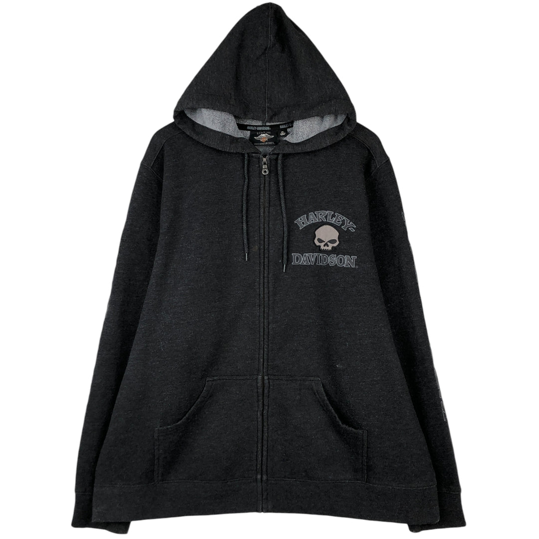 Harley-Davidson Full Zip Sweatshirt, Men's XXL cotton Charcoal Vintage Second Hand