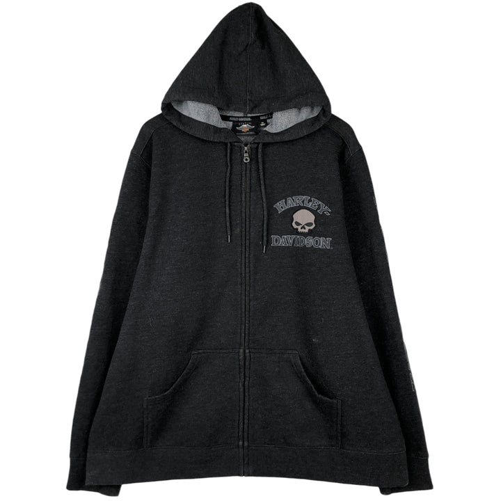 Harley-Davidson Full Zip Sweatshirt, Men's XXL cotton Charcoal Vintage Second Hand