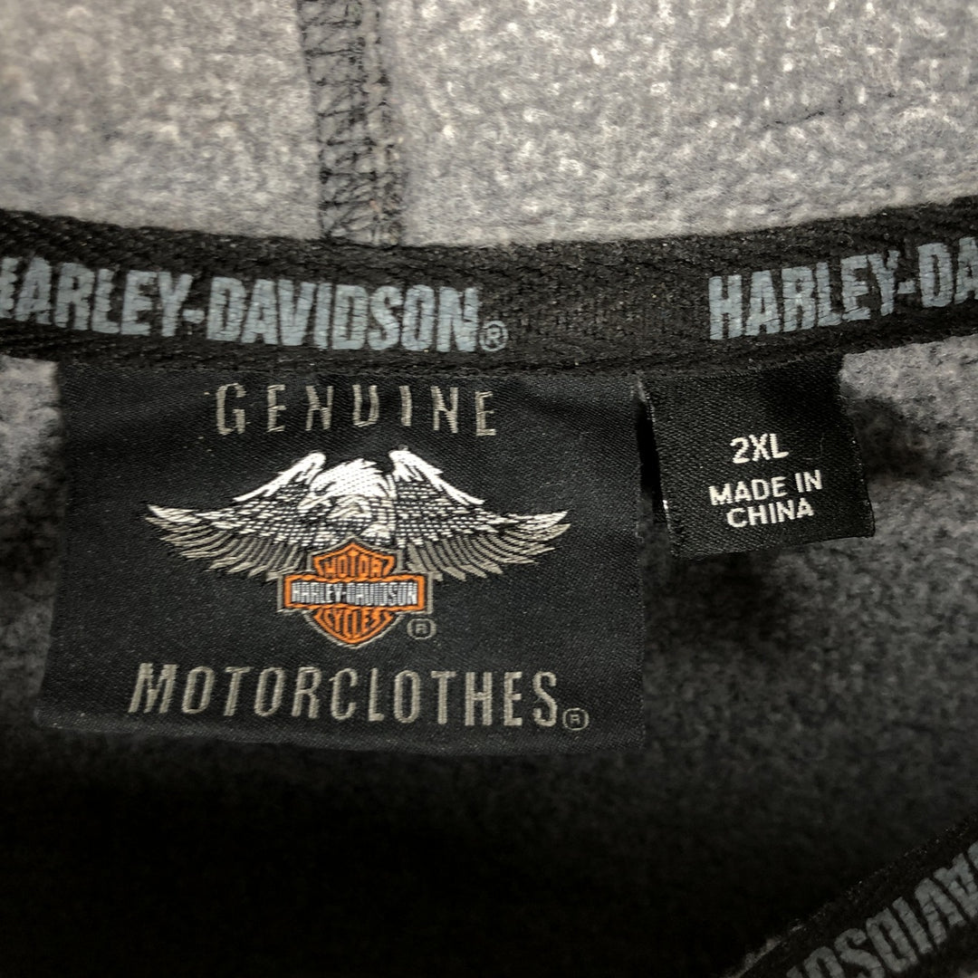 Harley-Davidson Full Zip Sweatshirt, Men's XXL cotton Charcoal Vintage Second Hand