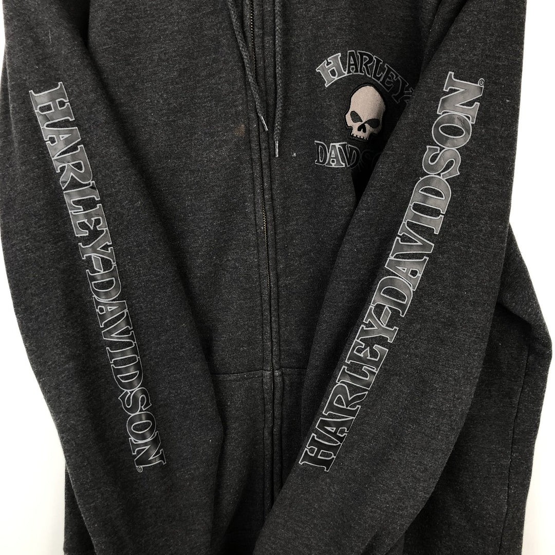 Harley-Davidson Full Zip Sweatshirt, Men's XXL cotton Charcoal Vintage Second Hand