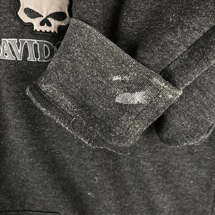 Harley-Davidson Full Zip Sweatshirt, Men's XXL cotton Charcoal Vintage Second Hand