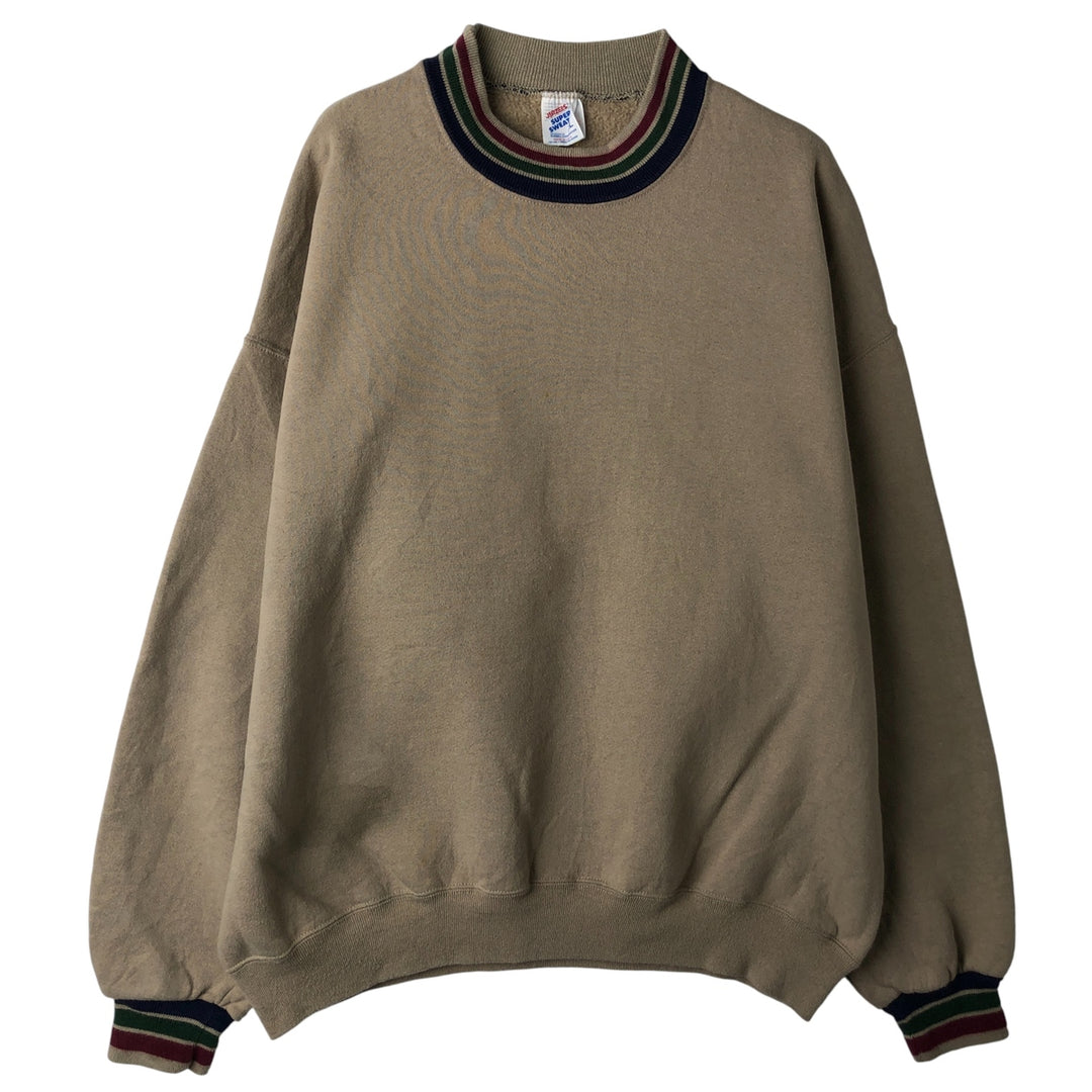 80s-90'S Jerzees Plain Blank Sweatshirt Trainer Made in USA Men's XL Vintage cotton Beige type Vintage Second Hand